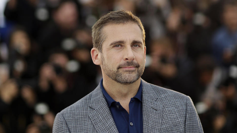 Actor Steve Carell poses for photographers during a photo call for Foxcatcher at the 67th international film festival, Cannes, southern France, Monday, May 19, 2014. (AP Photo/Thibault Camus)